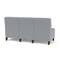 Lesro Siena Lounge Reception Armless 3 Seat Tandem Seating No Center Arms, Walnut, RS Fog Upholstery SN3102 - alternate 2